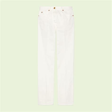 immagini con pantalone gucci|Pantalone in cotone con Morsetto in bianco .